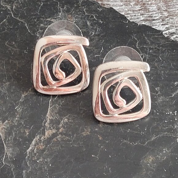 SILVER TONE EARRINGS/3 PAIRS - Picture 3 of 7